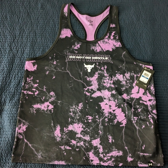 Under Armour Mens Medium Project Rock Do Not Go Gentle Black Loose Tank … - Picture 1 of 7